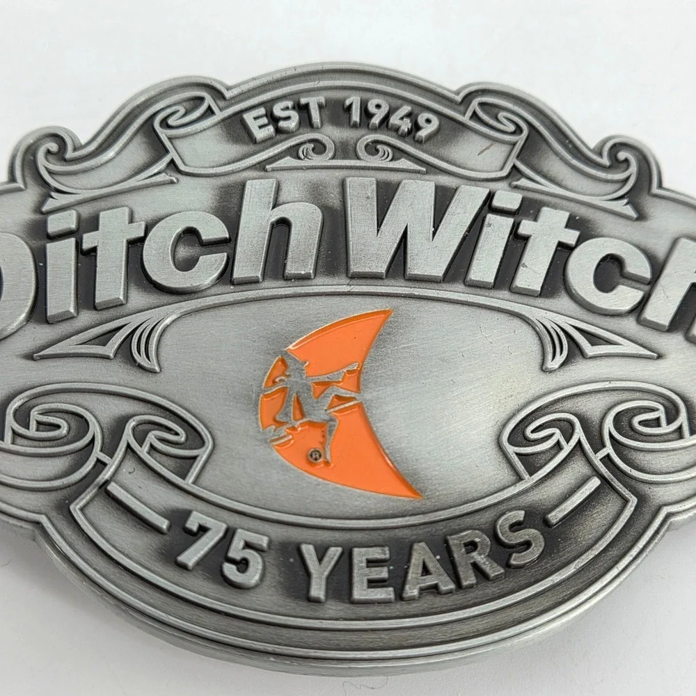 Ditch Witch Construction 75 Year Anniversary Belt Buckle‎ Metal Logo Collectible